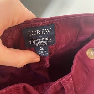 J Crew High Rise Girlfriend Chino